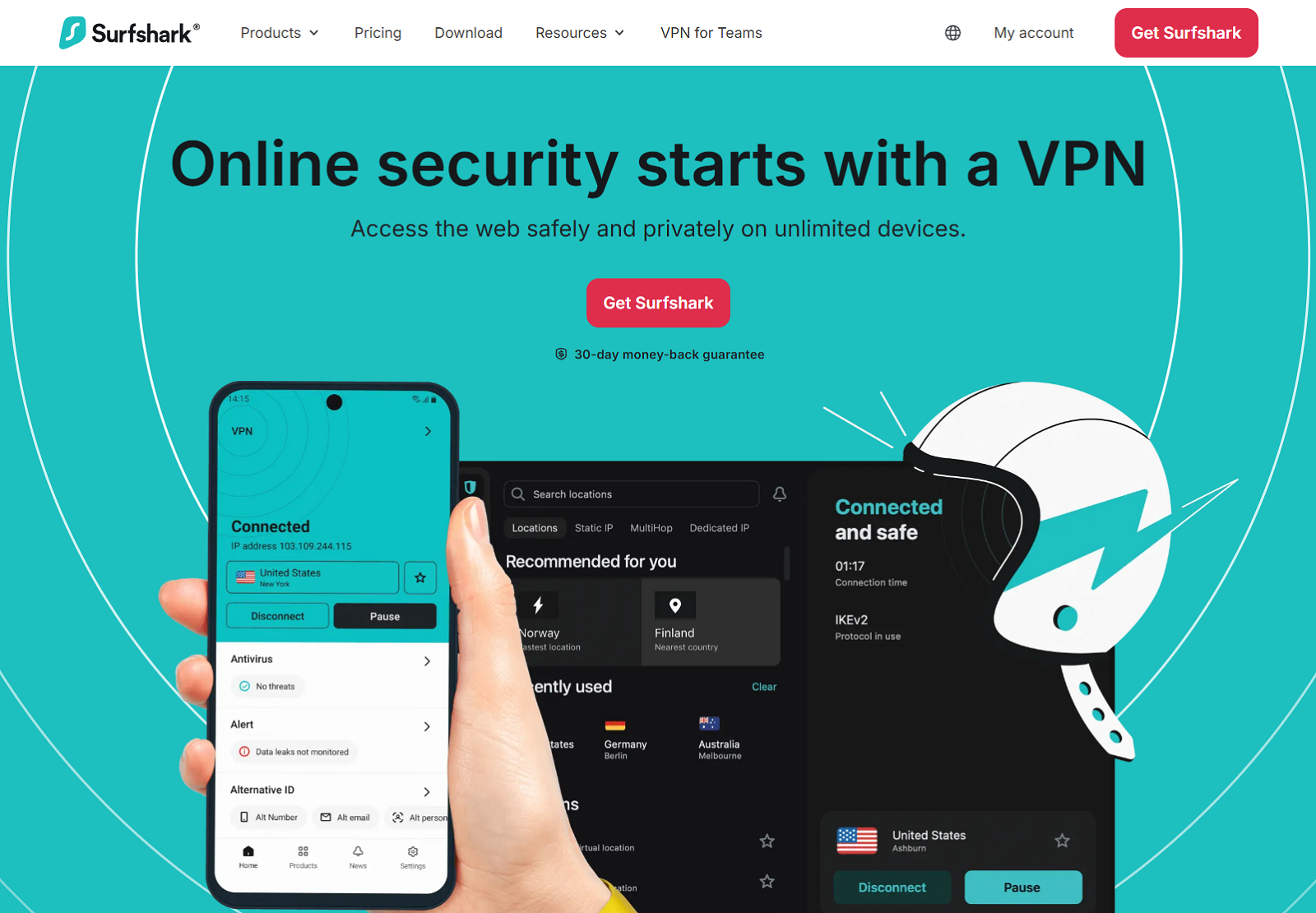 Surfshark homepage