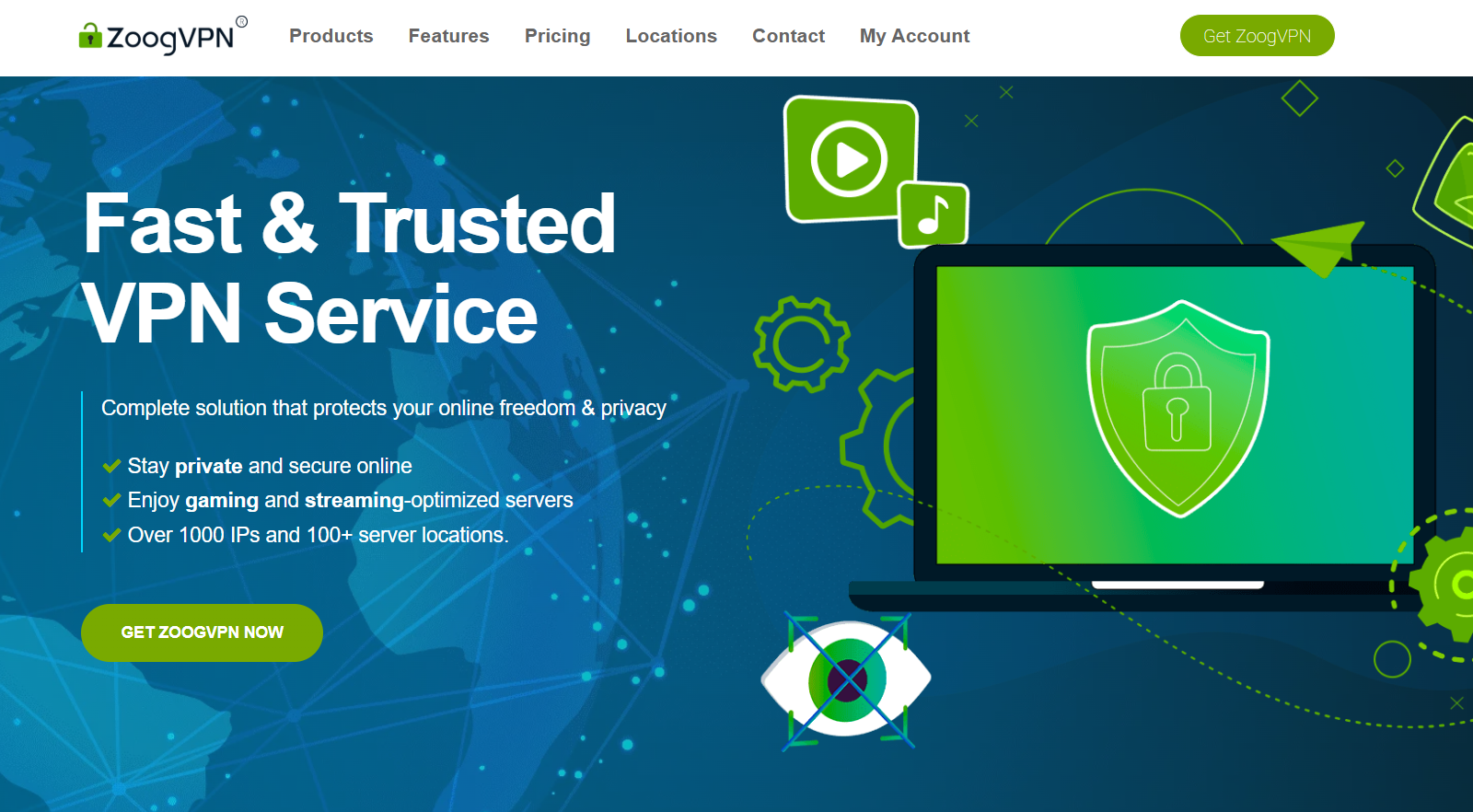 ZoogVPN homepage